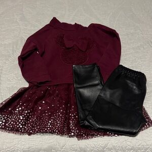 Pippa & Julie Burgundy and Black Outfit